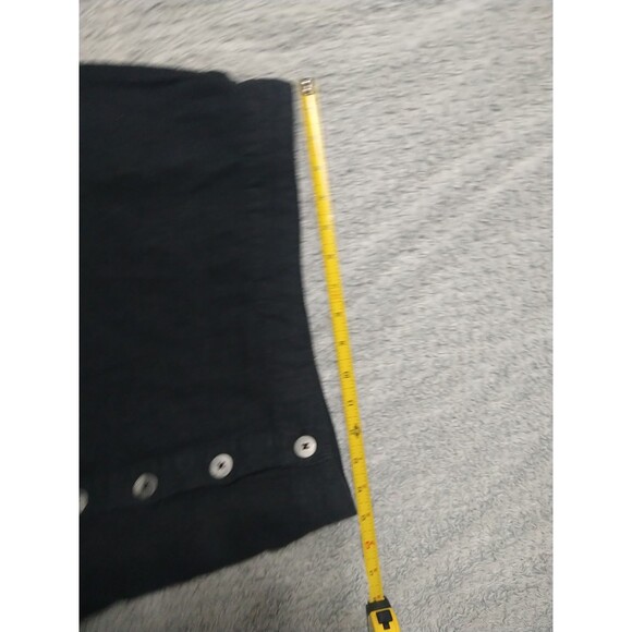 Free People Linen Ruffled Button Up Midi Skirt Black 6 Boho Beachy Cotragecore - Picture 9 of 10